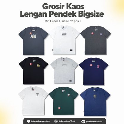 [SERI BIGSIZE] Kaos Lengan Pendek Bigsize 1 Lusin (Seri XXL - XXXXL)