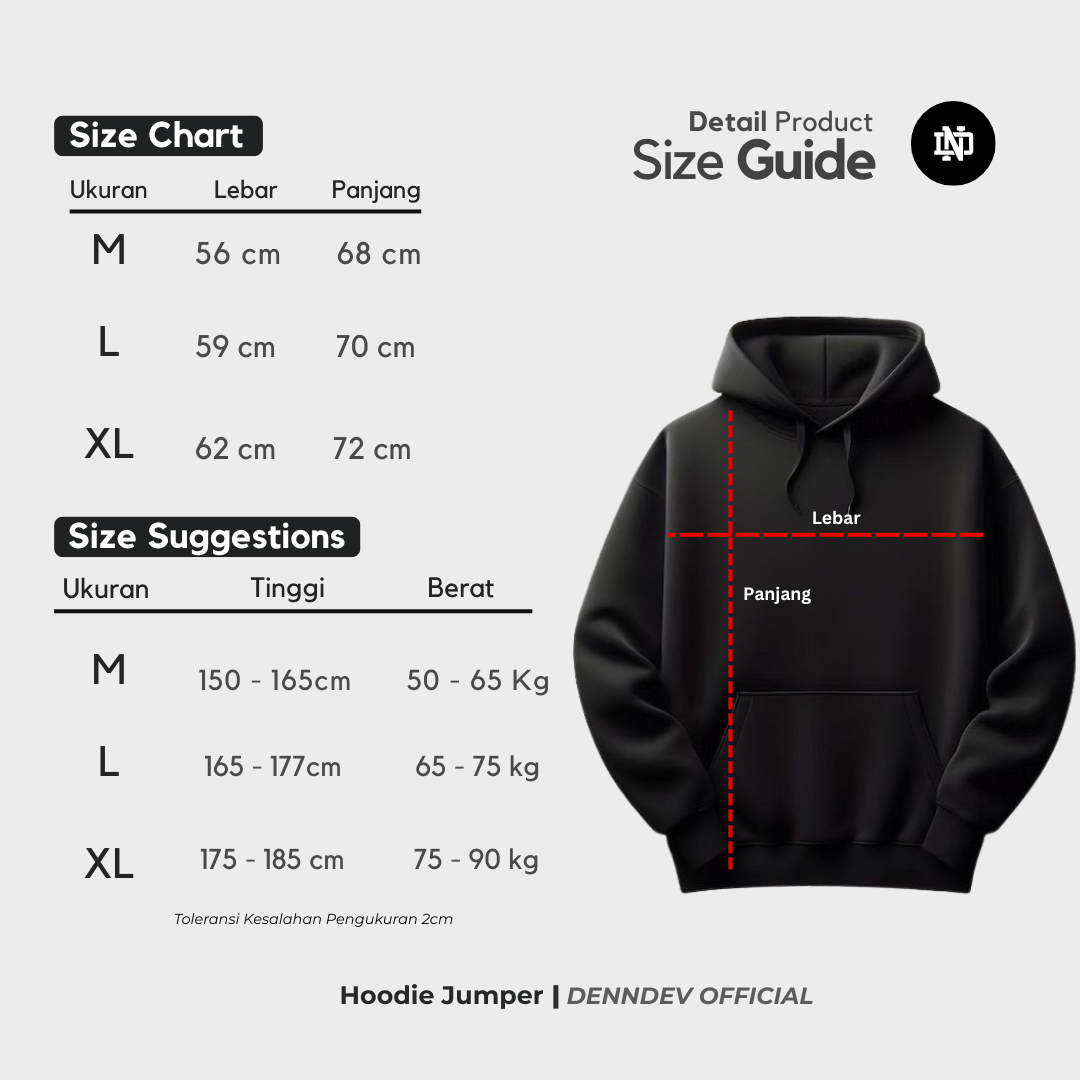 DEN N DEV Hoodie Jumper Pria Graphic Wolf Head Jaket Distro Original