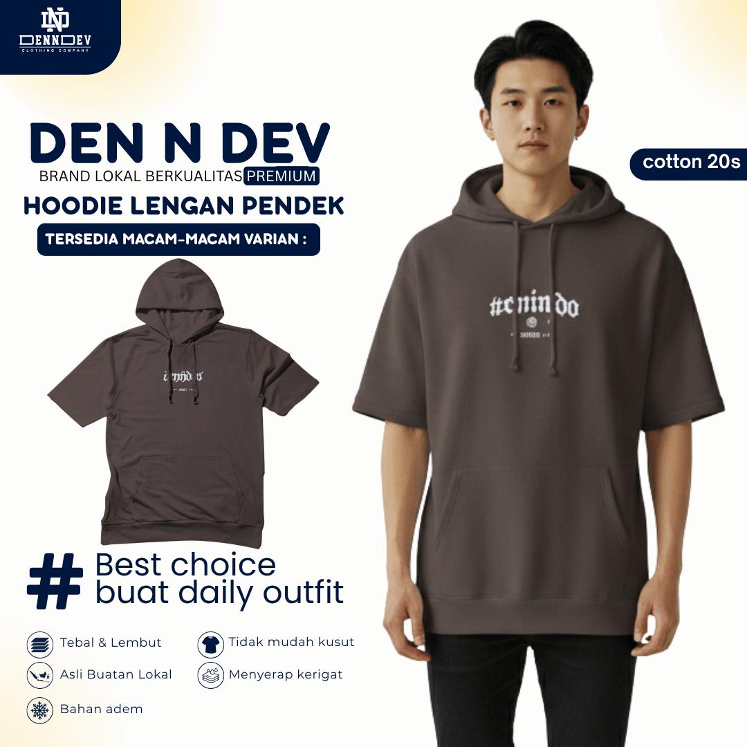 DEN N DEV Hoodie Lengan Pendek – Hoodie Kaos Premium Cotton 20s