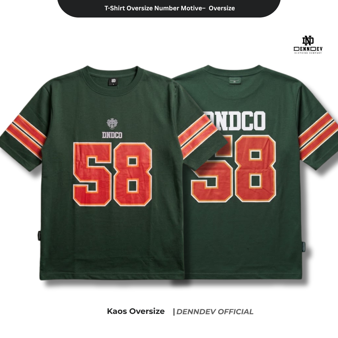 DEN N DEV Baju Kaos Oversize Tee American Football Unisex Katun 20s Tebal